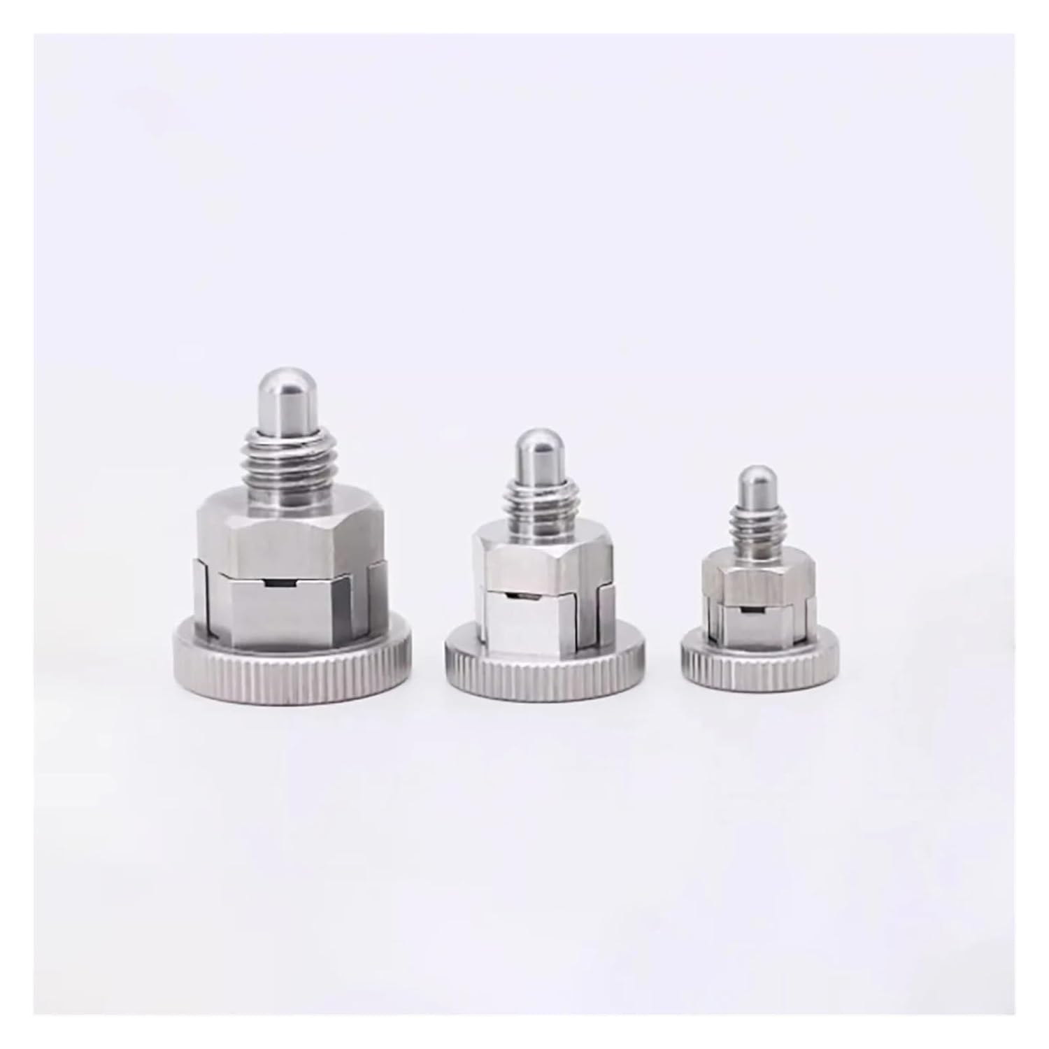 Plunger Pin, 2Pcs Mini Indexing Plunger Pin Stainless Steel Spring Self Locking Positioning M6 M8 M10 Thread for Machinery Fixtures for Industrial Mechanical Use(Self-Locking,M6)