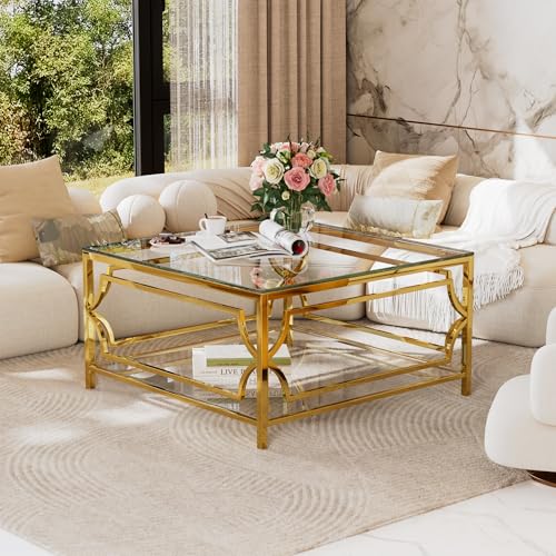Modern Glass Coffee Table, 33.5