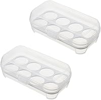 Vista 1 de Soporte para huevos para refrigerador, 2 unidades, 8 huevos, caja de almacenamiento para refrigerador, cartones de plástico, soporte protector