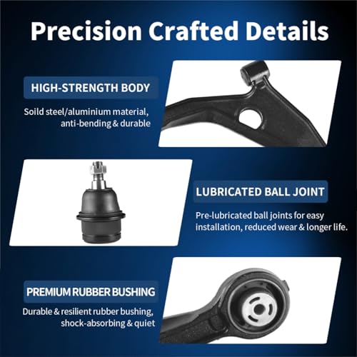 Front Lower Control Arm Suspension Kit Compatible With Chrysler 200 (2011-2014), Sebring (2007-2010), Dodge Avenger (2008-2014), Journey (2009-2020) -4pcs - Image 5