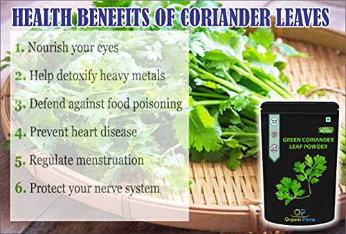 Image of Organic Prime Green Coriander Leaf Powder | Dhaniya Leaf Powder - 100 GM by Organic Prime