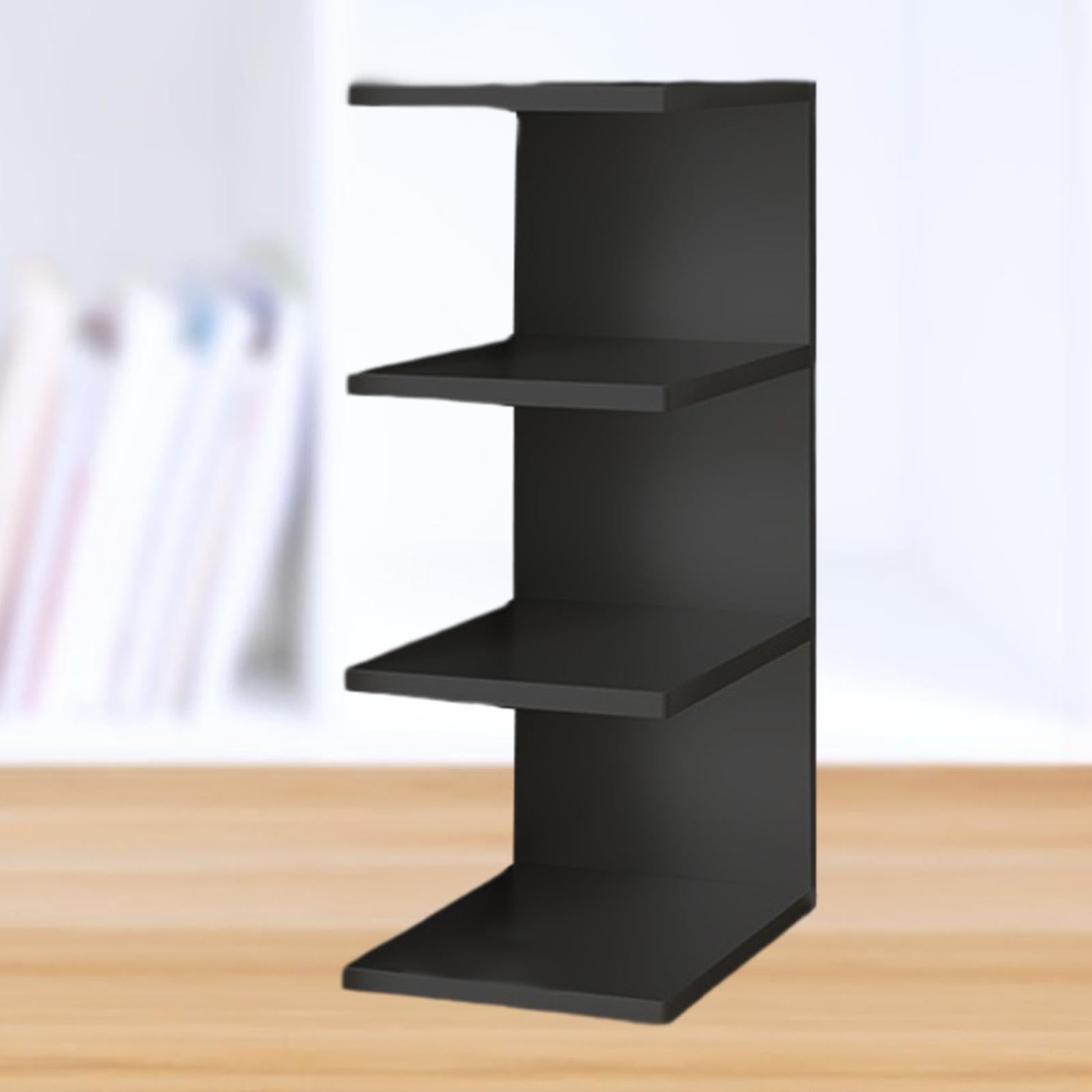 Organizador de Escritorio Estante de Libros de 3 Niveles Estructura Resistente Adecuado para Oficina Y Uso Doméstico, Negro