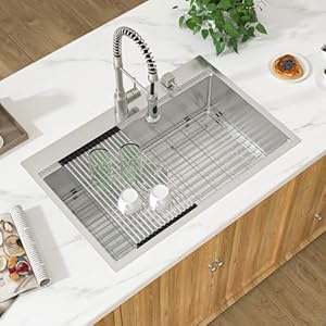 36 Kitchen Sink Drop In Donsdey 36×22 Inch Kitchen Sink Ledge Workstation Drop In Topmount 16 Gauge Stainless Steel Single Bowl Over Mount Sink Basin