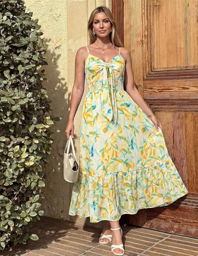 Image of GRACE KARIN Womens Summer Floral Maxi Dresses 2026 Long Flowy Boho Dress Beach Vacation Sundresses Casual Clothes with Pocket