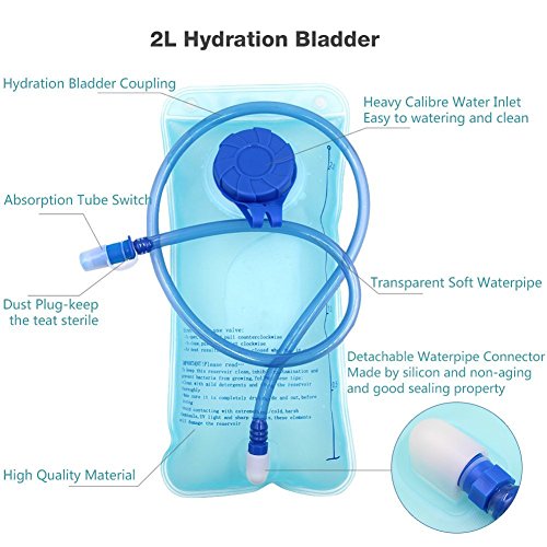 Image of Monvecle Hydration Pack Water Rucksack Backpack Bladder Bag Cycling Bicycle Bike /Hiking Climbing Pouch + 2L Hydration Bladder
