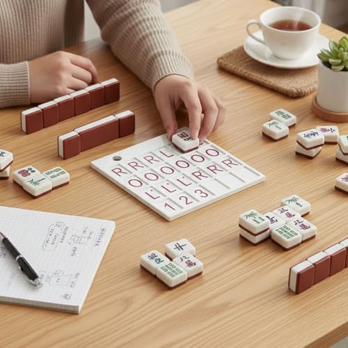 Tablero de práctica Mahjong Solo ROL patrón rosa miniatura 2