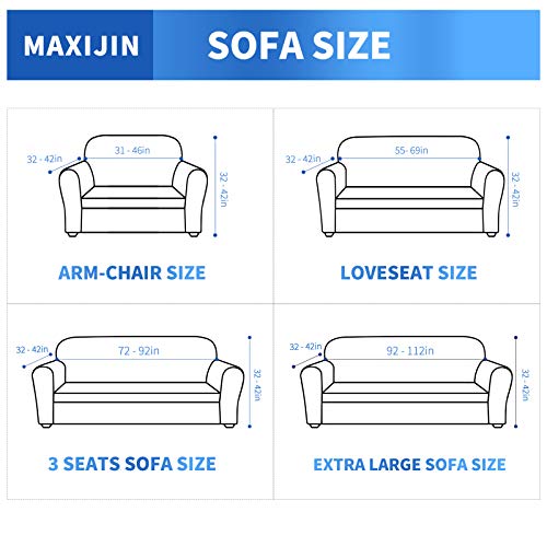 Maxijin Super Stretch Chair Covers For Living Room, 1-Piece Universal Chair Slipcover With Arms Jacquard Spandex Chair Protector Dogs Pet Friendly Sofa Couch Armchair Cover (Chair, Abbey Stone) #TOP6