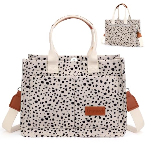LHMTQVK Leopard Canvas Tote Bag with Pockets
