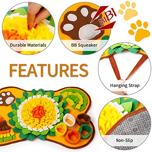 TAIYUNWEI Snuffle Mat for Dogs Interactive Game Toy for Pets Washable Pet Feeding Treats Mat, Pet Slow Feeding Mat - Image 2