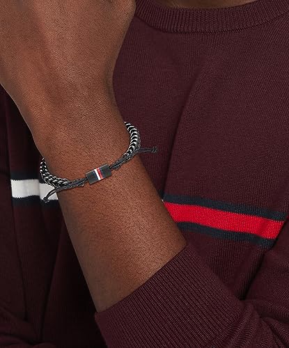Tommy Hilfiger Men's Jewelry Stainless Steel Adjustable Rope Bracelet - A Fusion of Metal and Braids2