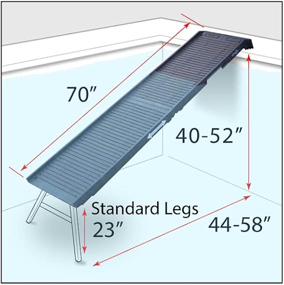 PetStep Dog Ramp for Pools - (Standard Legs, Khaki/Beige)- Small and Large Dog Pool Ramp for Above-Ground and In-Ground Pools