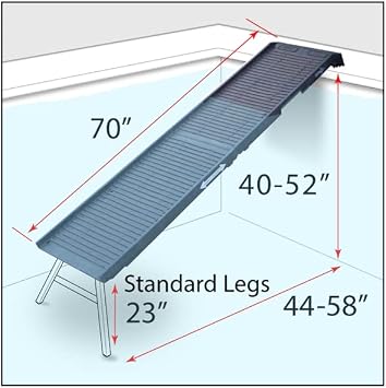 PetStep Dog Ramp for Pools - (Standard Legs, Khaki/Beige)- Small and Large Dog Pool Ramp for Above-Ground and In-Ground Pools