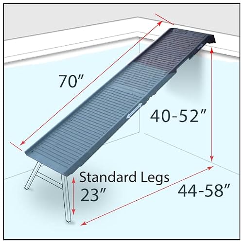PetStep Dog Ramp for Pools - (Standard Legs, Khaki/Beige)- Small and Large Dog Pool Ramp for Above-Ground and In-Ground Pools