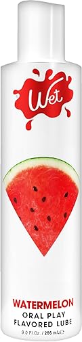 Wet Juicy Watermelon - Lubricante comestible con sabor premium para hombres, mujeres y parejas, de larga duración, seguro para condones, sin azúcar,