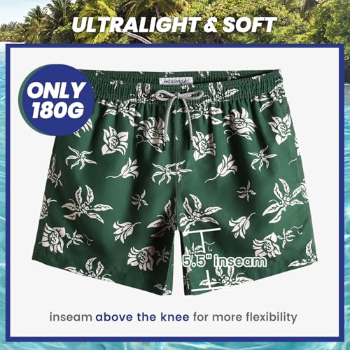 Image of maamgic Mens Swim Trunks 5 Inch with Mesh Liner Breathable for Beach