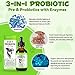 Probiotic for Dogs, Natural 3 in 1 Dog Probiotic Drops Helps Relieve Diarrhea, Supports Gut Health, Itchy Skin, Allergies, Immunity, Digestive Enzyme for Dog Supplement, Bacon Flavor - 60ml / 2 fl.oz