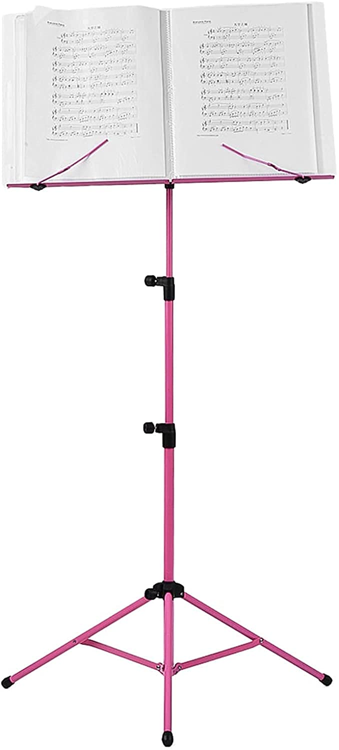 INUUXLG Music Stands Foldable Music Tripod Stand Holder Lightweight with Water-Resistant Carry Bag for Violin Piano Guitar (Color:Red) () ()