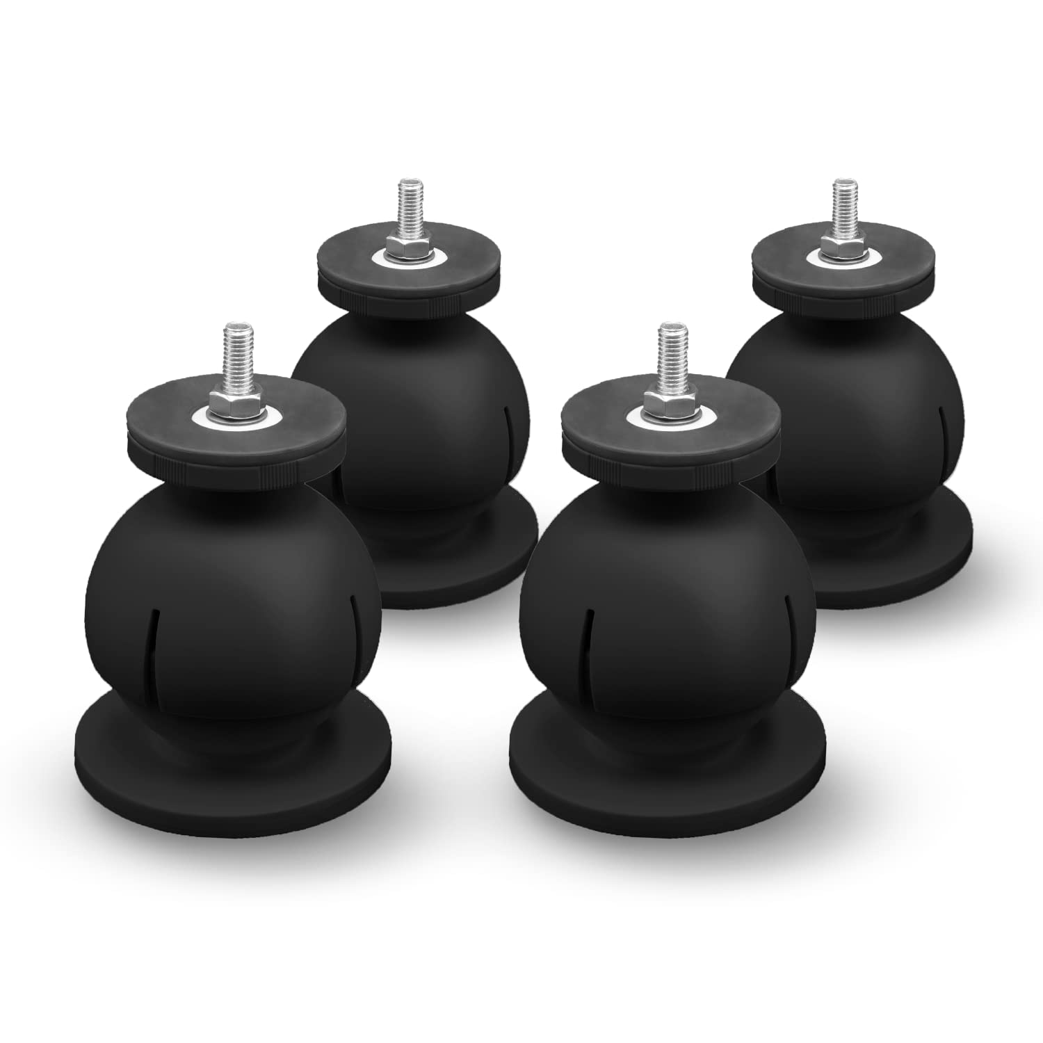 Errecom Mini Steady, Supporto a Pavimento Regolabile per Unità Esterne Climatizzatori e Pompe di Calore, RAL 9004 - Nero, confezione da 4 supporti