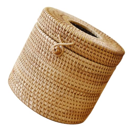 Boîte à mouchoirs tissée marron SOIMISS en matériau synthétique design simple