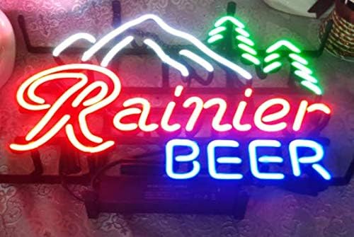 Miniatura 2 de Rainier Beer - Letrero de neón de cristal real de 17 x 13 pulgadas para bar de cerveza, pub, garaje, habitación.