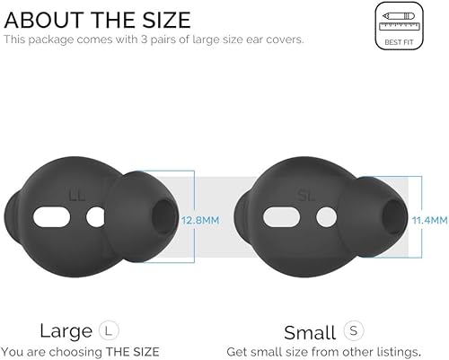 Miniatura 2 de AhaStyle - 3 pares de almohadillas de silicona antideslizantes para audífonos compatibles con Apple AirPods 2 y 1 o EarPods, No se ajustan a la