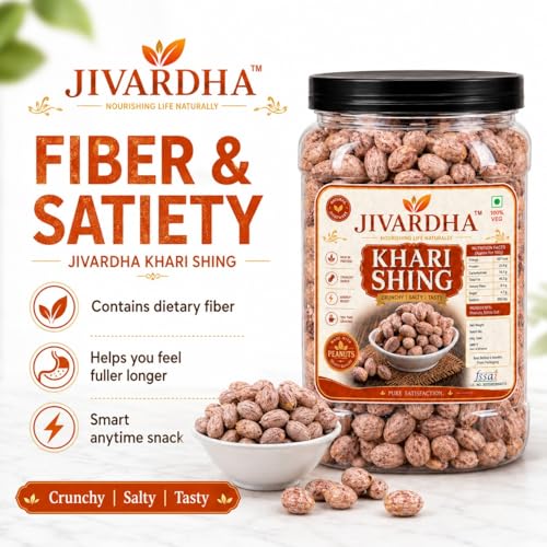 Image of Jivardha Healthy Khari Shing Peanuts 1kg | Crunchy Salted Groundnuts | Energy Boosting Snack | Freshly Packed Premium Quality Peanuts