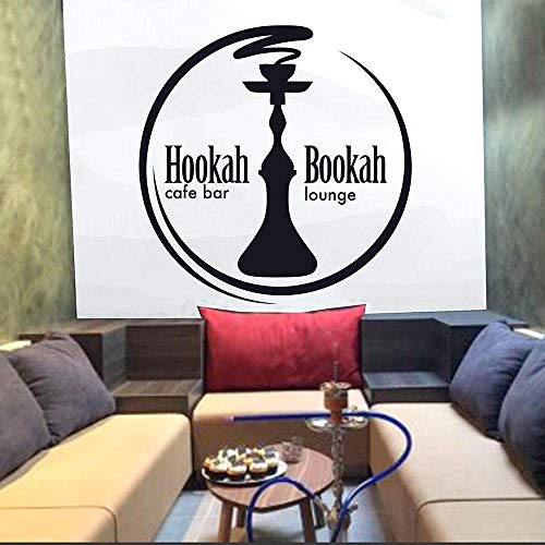 Wandaufkleber Lounge Art Wandtattoo Pipe Shop Coffee Bar Bar Shisha Buch Abnehmbares Vinyl Muster Wandaufkleber 42X42 Cm