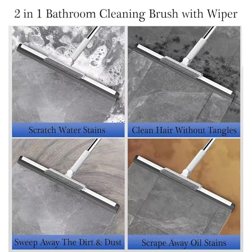 Image of 7Seas Soft Rubber Blade Floor and Window Glass Cleaning Wiper with Telescopic Handle | Multifunctional Magic Squeegee Broom for Solar Panel Cleaning | Terrace and Backyard Water Cleaning Wiper