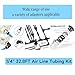 1/4 Inch OD Air Hose Kit, 32.8FT/10M Black PU Airline Tubing with Push-to-Connect Fittings, Compressor Tube Repair Kit for Pneumatic Tools, Air Compressors, Automobiles