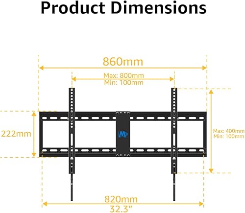 Miniatura 5 de Mounting Dream Soporte de pared inclinable para la mayoría de televisores de 42 a 84 pulgadas, soporte de pared universal con diseño de perfil bajo,