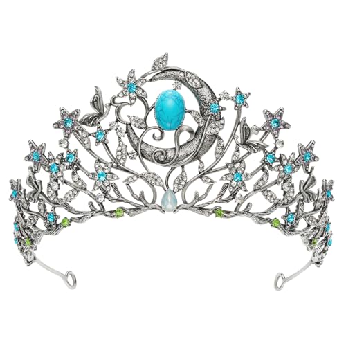 SWEETV Celestial Witch Crown for Women, Gothic Queen Crowns, Womens