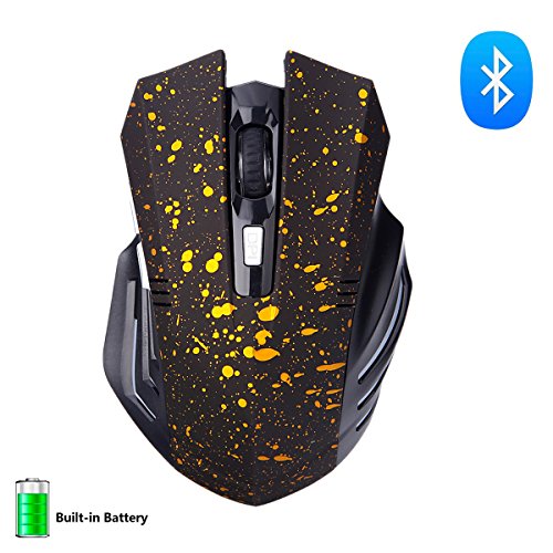 Preisvergleich Produktbild Bluetooth Maus,KINGCOO Wireless Silent und Wiederaufladbare Geräuschlose Plus Große Kabellose Gaming Maus mit 6 Tasten,3 einstellbare DPI für Laptop,Macbook 2017 und Android OS Tablet (Schnee Gold)
