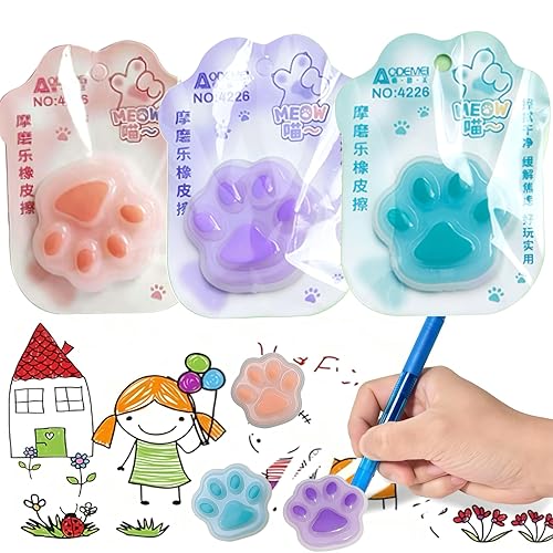 THXFUNAREA 3 Piezas Gomas de Borrador, Borrador de Gel Borrable, Borrador de Silicona para Borrar Tinta Térmica