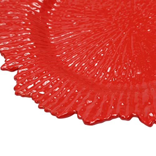 24 Platos Base Rojos Redondos de 13 Pulgadas miniatura 5