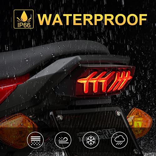 Chcshh Led Motorcycle Tail Light Integrated Brake Rear Light With Turn Signals Compatible With Honda Grom Msx125/Sf Cb650F Cbr650F Ctx700N(Smoke Lens) #TOP2