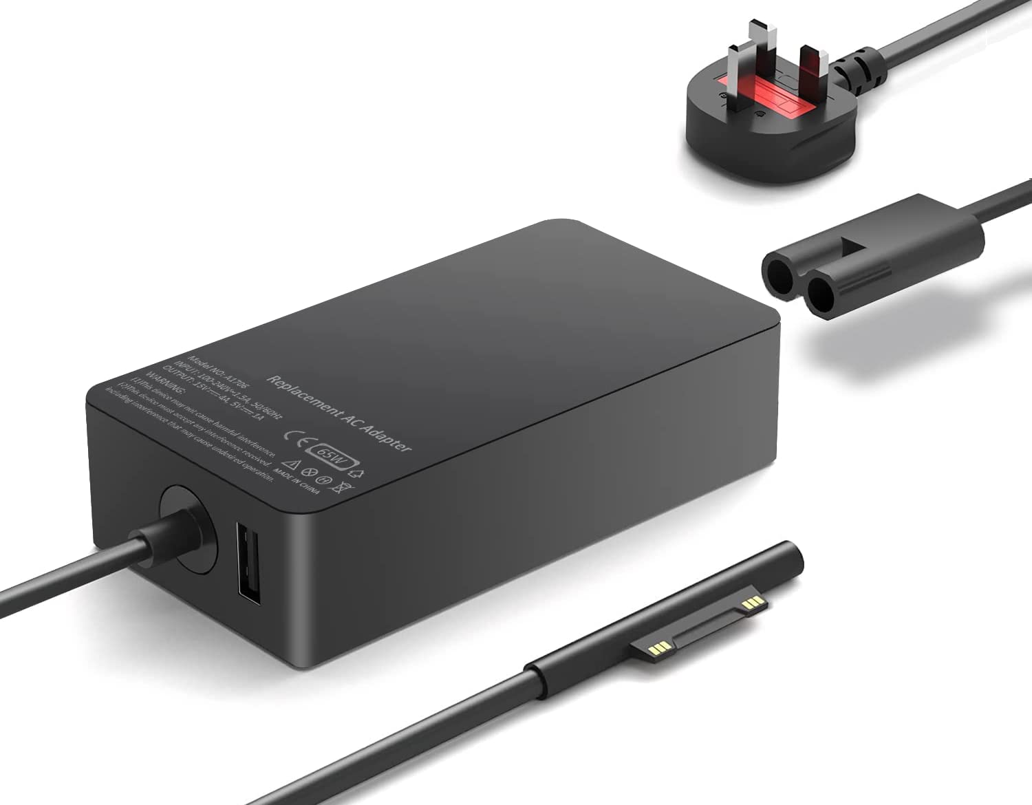 65W 45W Surface Pro Charger, Microsoft Surface Laptop Adapter, Compatible with Surface Pro 8/ X/Pro 7/7/ 5/4/ 3 Surface Laptop Charger, 4/3/2 Surface Book, Surface Go3/2/1