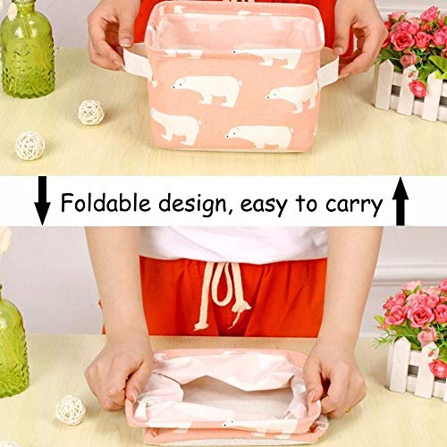 Abgream Foldable Storage Basket - Set Of 6 Small Collapsible Canvas Containers Organizers With Handle For Home Decor Or Storing Toys, Keys, Sundries, Little Crafts. (Style A) #TOP4