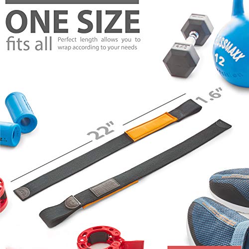 Image of WARM BODY COLD MIND Lasso Lifting Wrist Straps for Cross Training - Rated at 770 lb - Hand Wraps for Olympic Weightlifting, Powerlifting, Weight Lifting, Bodybuilding Strength Deadlift Gym Bar, Cotton