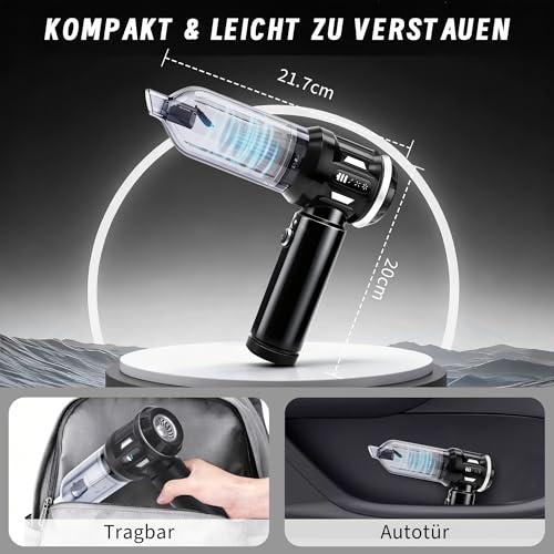 Aspirador coche potente y de mano sin cable Citybee con 3 niveles y motor sin escobillas 5