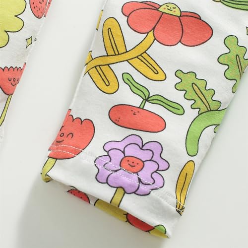 Image of HILEELANG Toddler Girl Easter Outfit Spring Summer Cotton Leggings Pants Tees Shirts Clothing Sets