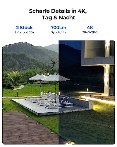 Reolink 4K PoE Überwachungskamera Außen mit 180° Pan, Spotlight, Farbnachtsicht, Auto-Tracking, Smarte Personen-/Fahrzeug-/Haustiererkennung, PoE Outdoor IP Kamera mit Zwei-Wege-Gespräch, RLC-81PA 3