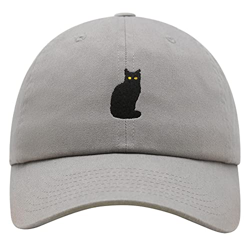 JPAK Sitted Black Cat Premium Dad Hat Embroidered Cotton Baseball Cap Cute Kitty