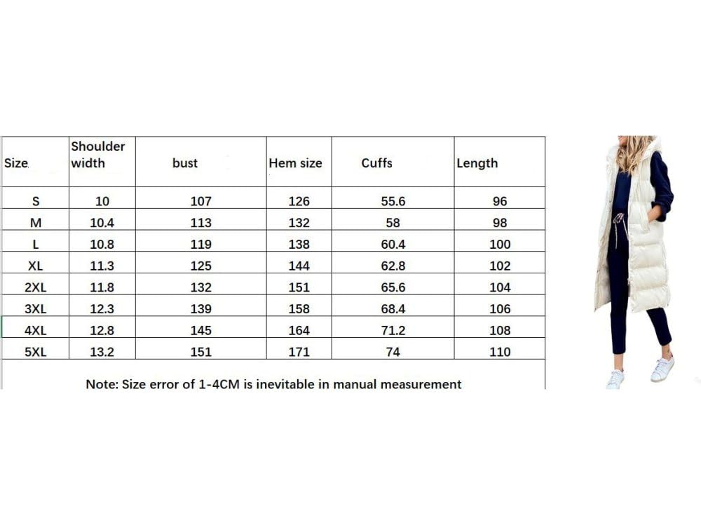 Chalecos Largos Con Capucha Para Mujer Chaleco Acolchado Cálido Acolchado De Invierno Chaqueta Sin Mangas Con Cremallera Chaleco Parka Informal Al Aire Libre Ropa De Abrigo,Negro,M