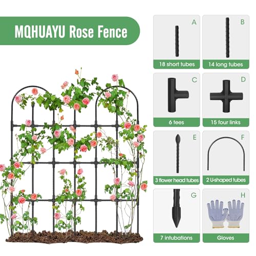 MQHUAYU Trellis for Climbing Plants Outdoor,47.2" H Garden Trellis,Rustproof Garden Arch Trellis Cucumber Tomato Support Structure for Raised Bed by MQHUAYU - Image 8