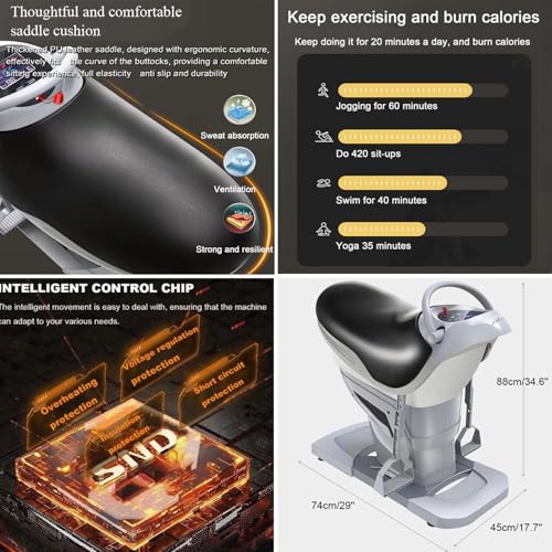 Máquina eléctrica de equitación para interior, equipo de fitness para pérdida de grasa, 3 modos inteligentes, 20 ajustes de velocidad y pantalla LCD miniatura 6