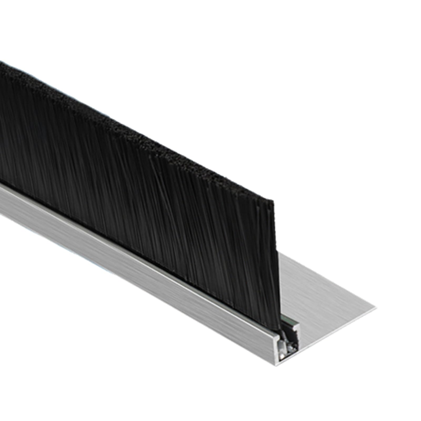 Aluminum Alloy Base Nylon Brush， Aluminum Alloy & PP Door Strip Brush H/F/T Type Silver 1m Length 10-300mm Height(Silver-f Type,80mm)