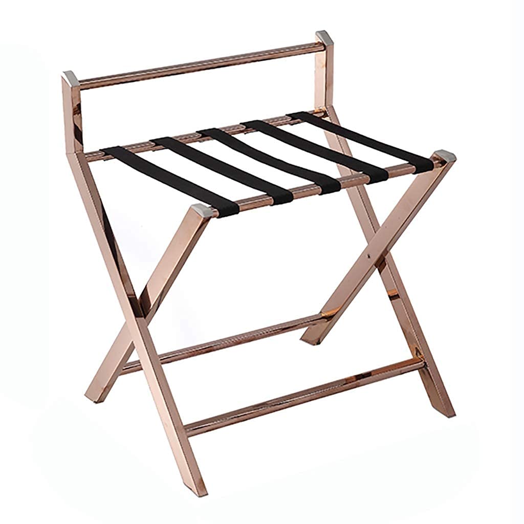 Porte-bagages de chambre d'hôtel pliable avec étagère de rangement basse pour valise