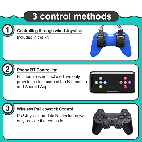 KEYESTUDIO Robot Arm Starter Kit for Arduino,4DOF Electronic Coding Robotics Arm DIY Set for Kids Adults to Learn Robotics,Support PS2 Joypad Control,Remote Control by Android/iOS APP - Image 4