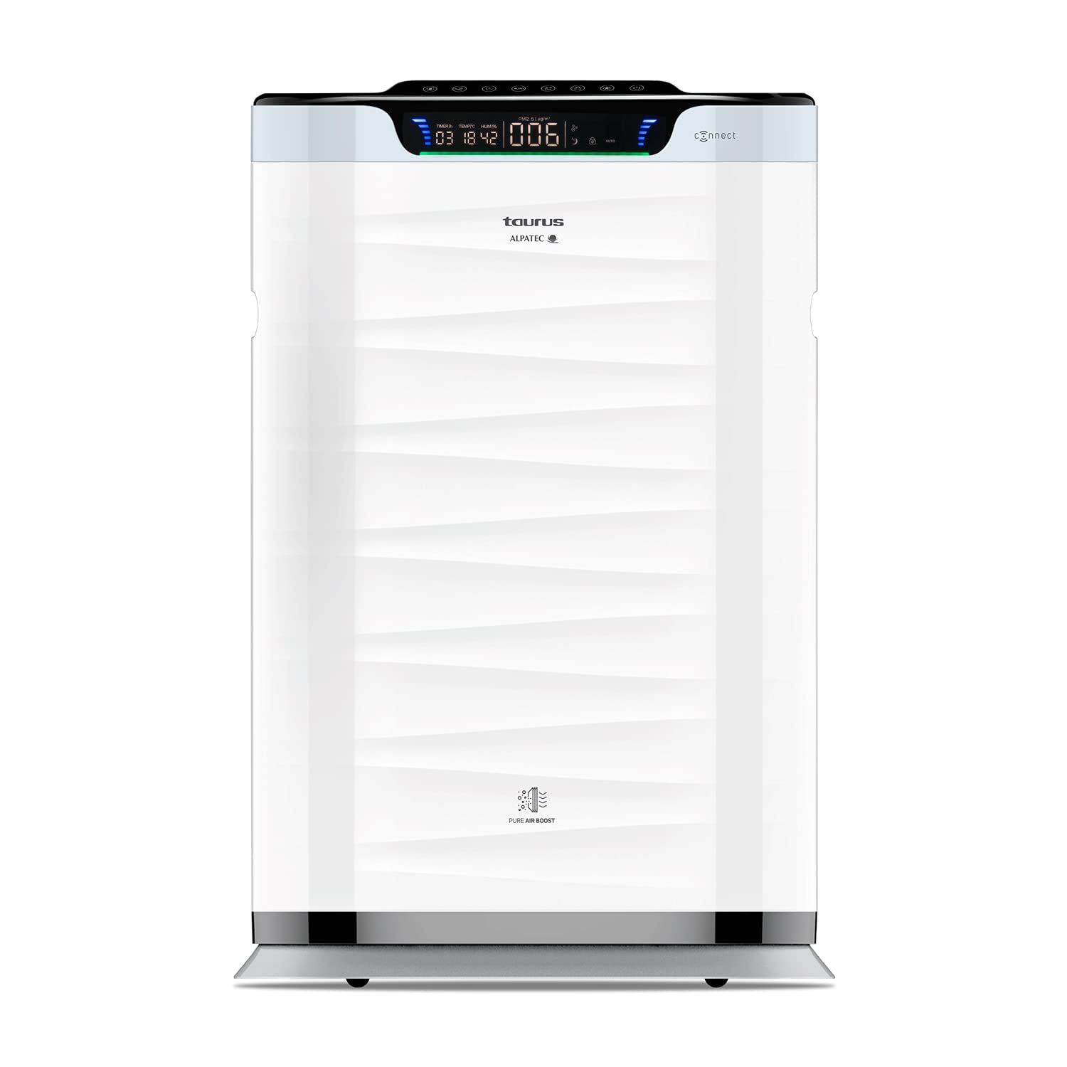 Taurus High Landscapes Connect Pro - Purificador de aire con ionizador, inteligente con WiFi, control por APP, 85W, HEPA13, CADR 600m3/h, silencioso, 5 velocidades, temporizador, 140m2, control remoto