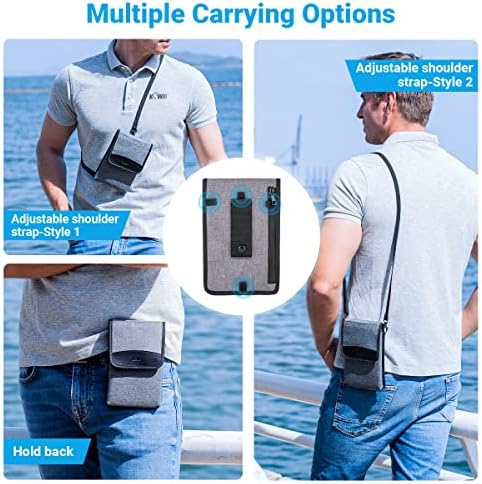 KIWIFOTOS Phone Travel Pouch Bag Holster with Shoulder Strap Outdoor Multi-Function Case for Smartphone, Card, Glasses